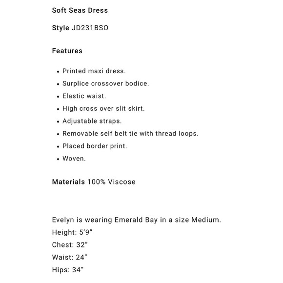 Billabong Soft Seas Sleeveless Printed Maxi Dress Size Med green - Picture 11 of 12